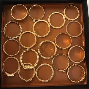 Gold tone rings- Set of 18